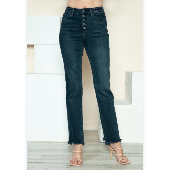 Judy Blue Jeans Womens Size 5/27  Super Stretch High Rise Raw Hem Skinny Fit - Picture 1 of 13